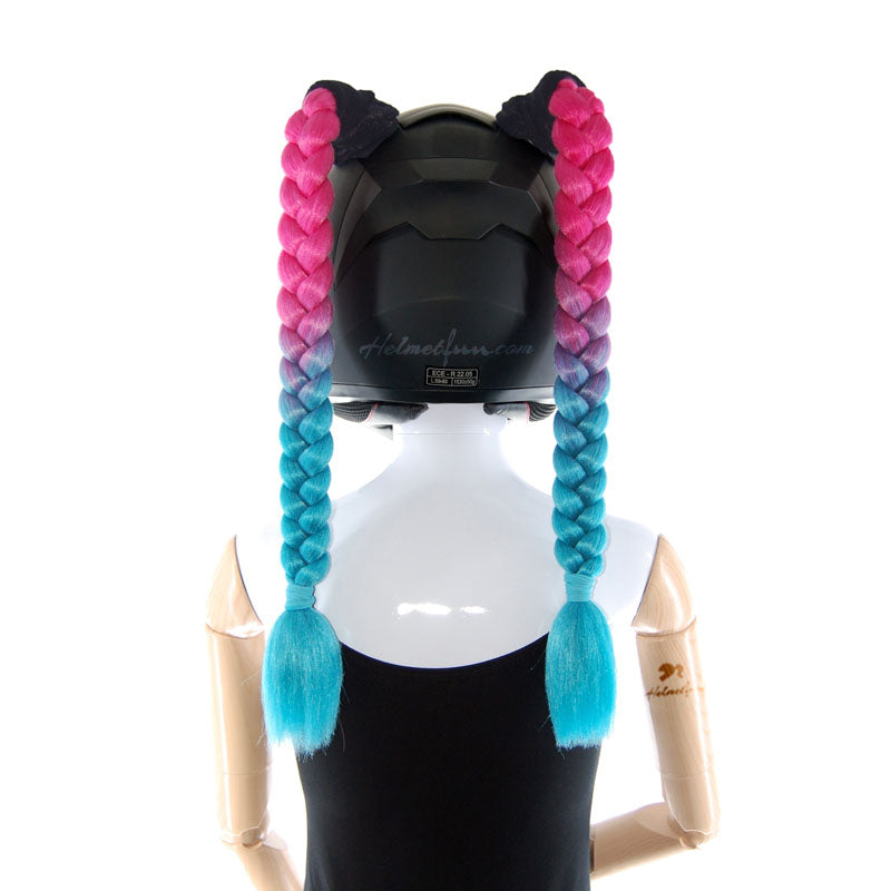 Helmet Pigtails A Perfect idea for decorating your helmet.